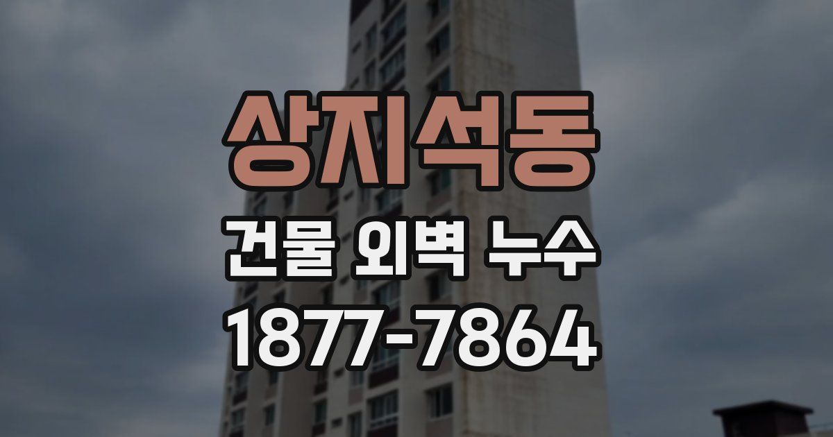 상지석동 건물 외벽 누수