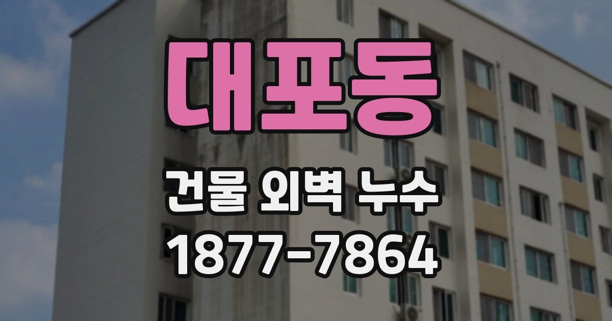 대포동 건물 외벽 누수