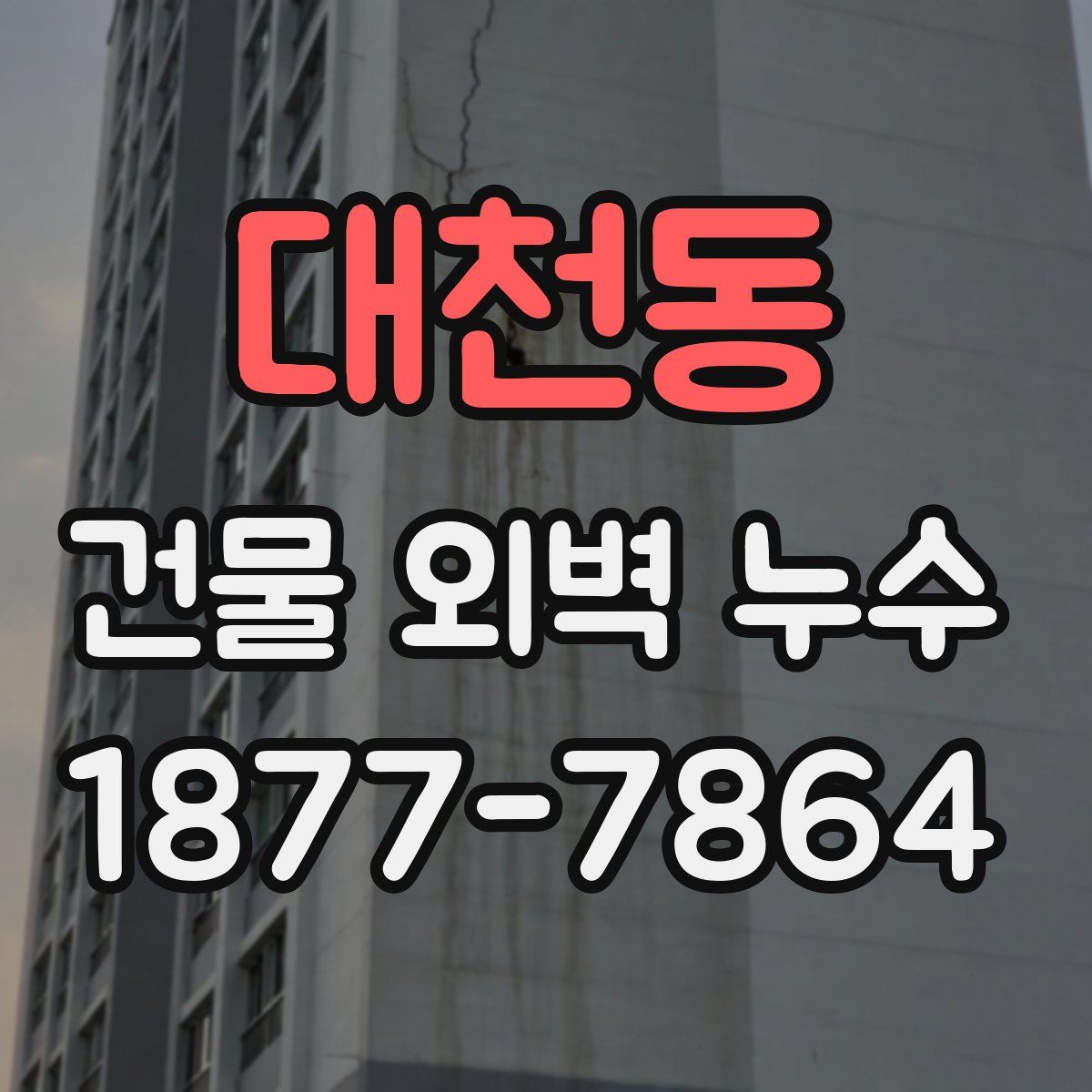 대천동 건물 외벽 누수