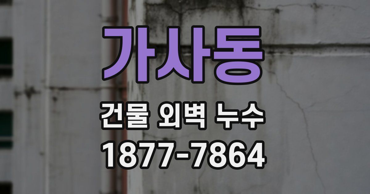 가사동 건물 외벽 누수