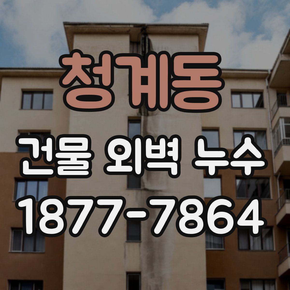 청계동 건물 외벽 누수