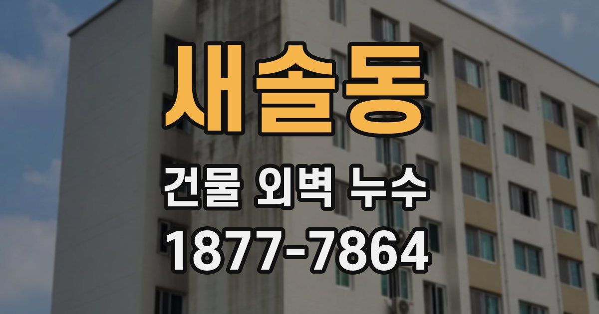 새솔동 건물 외벽 누수