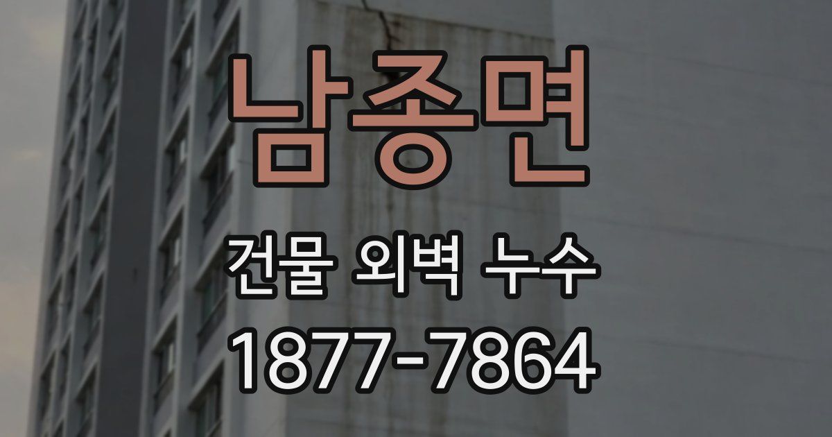 남종면 건물 외벽 누수