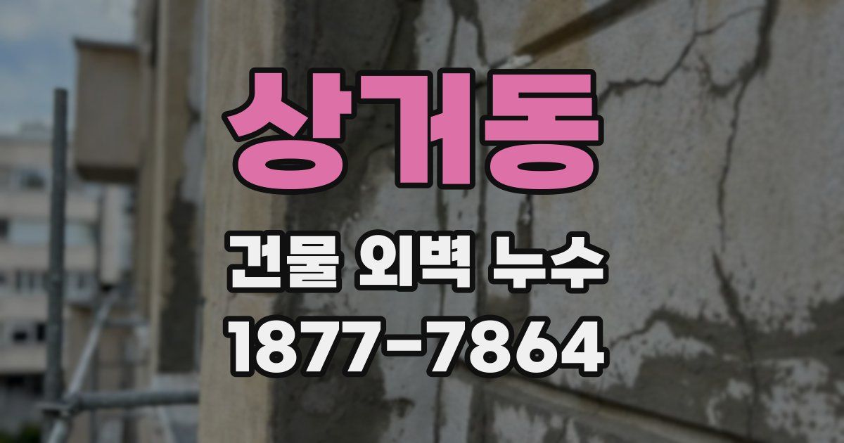 상거동 건물 외벽 누수