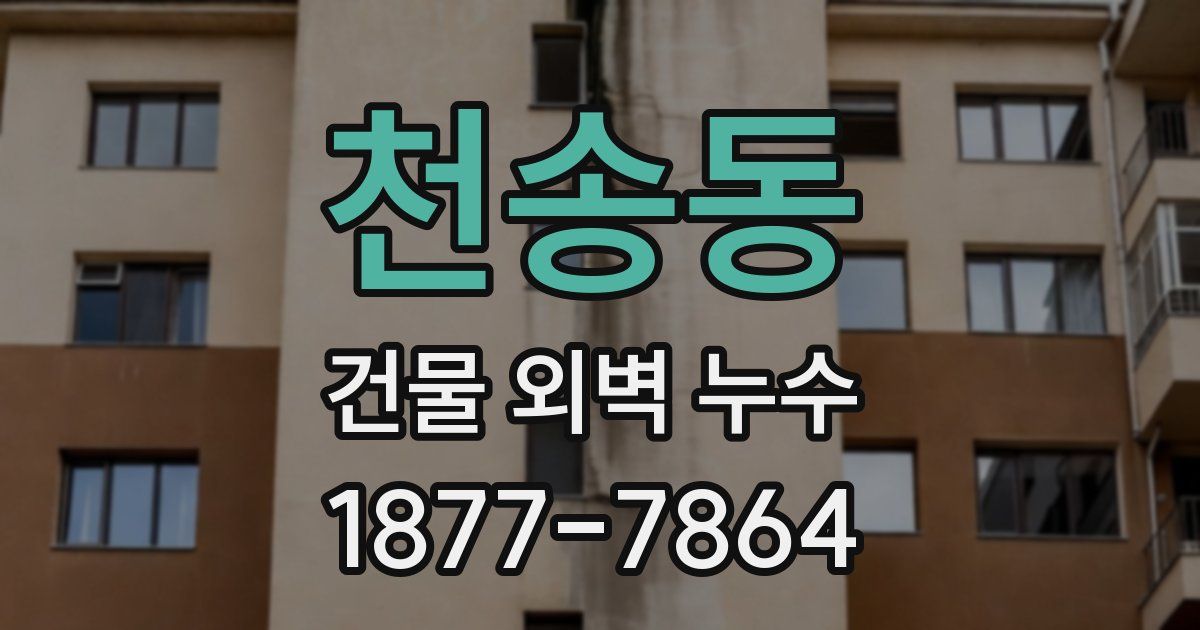 천송동 건물 외벽 누수