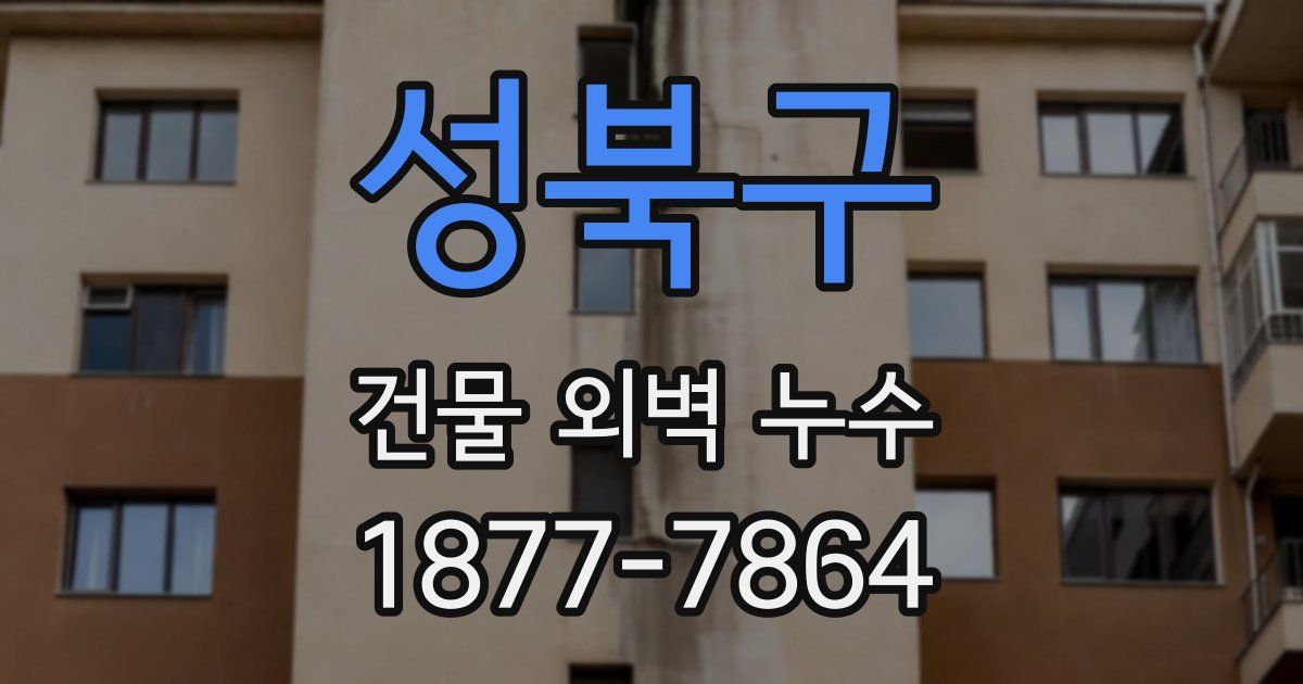 성북구 건물 외벽 누수