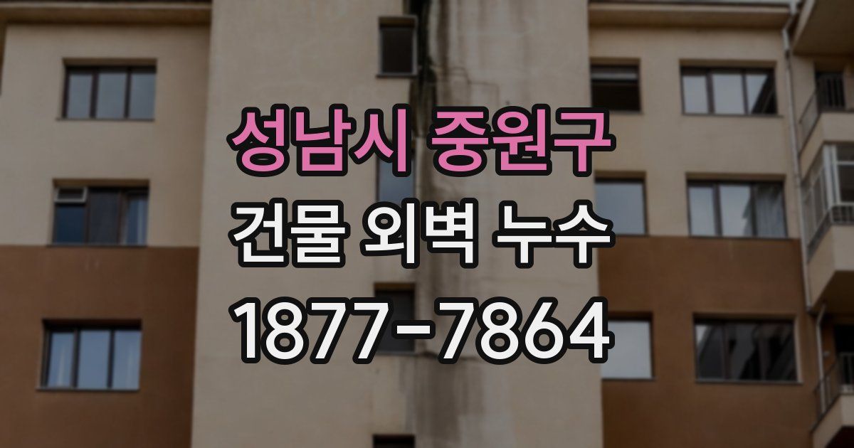 성남시 중원구 건물 외벽 누수