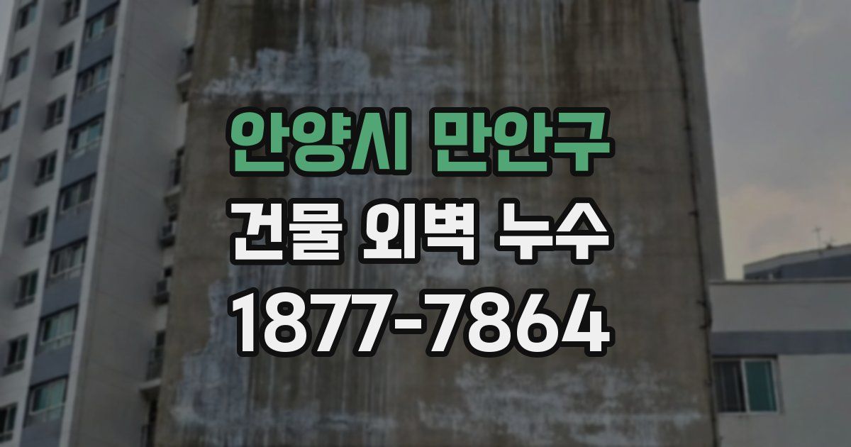 안양시 만안구 건물 외벽 누수