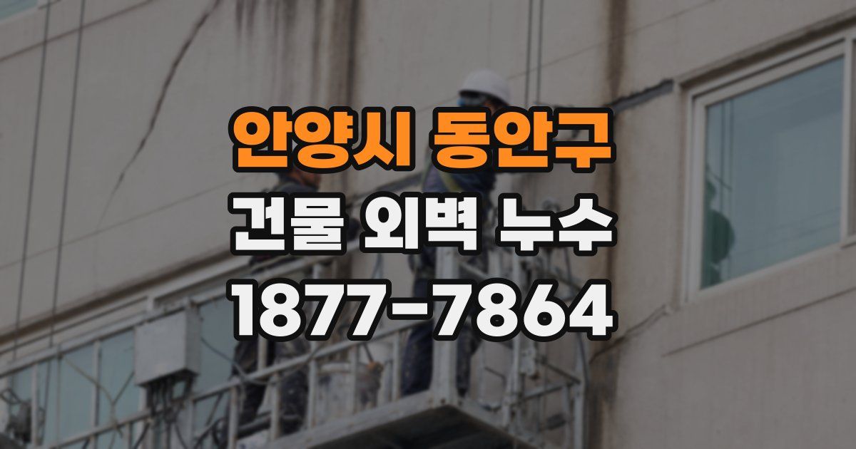 안양시 동안구 건물 외벽 누수