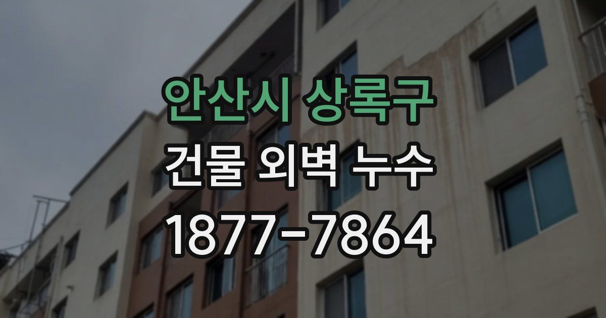 안산시 상록구 건물 외벽 누수