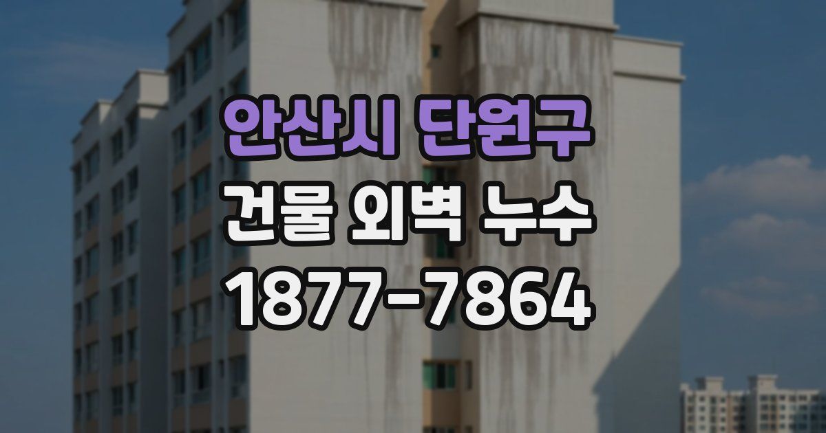 안산시 단원구 건물 외벽 누수