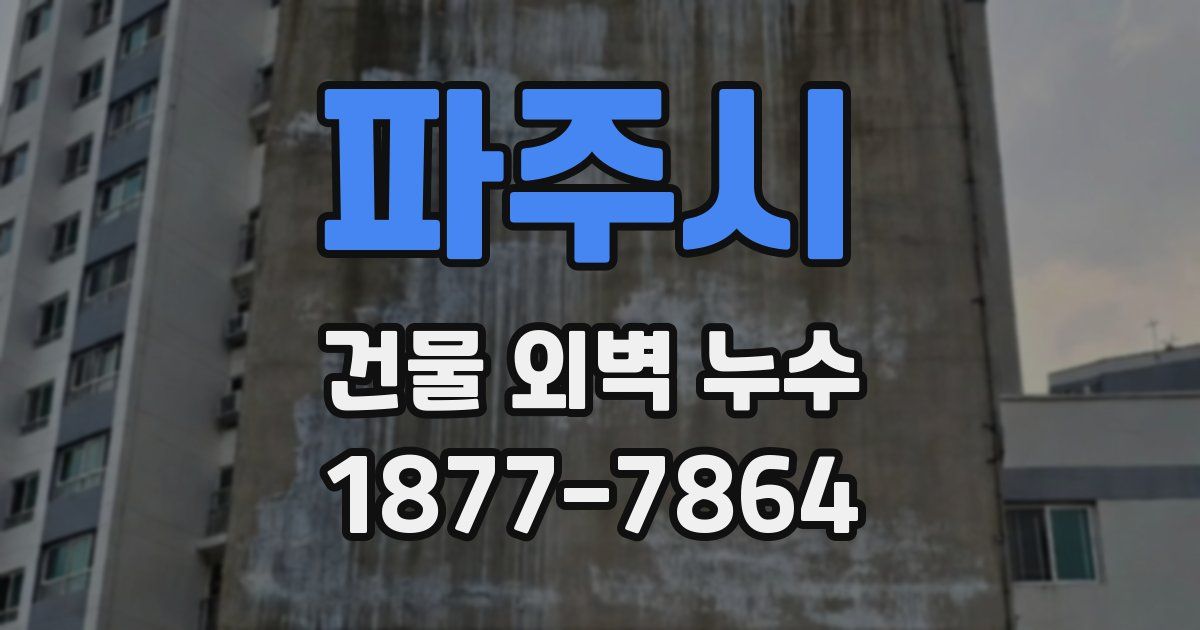 파주시 건물 외벽 누수