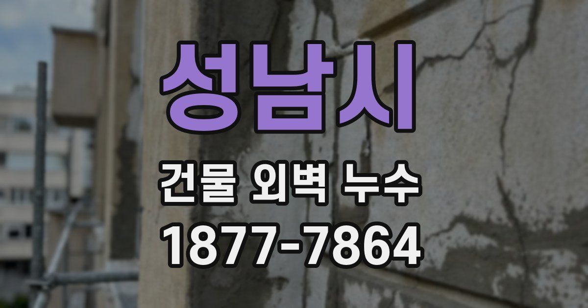 성남시 건물 외벽 누수
