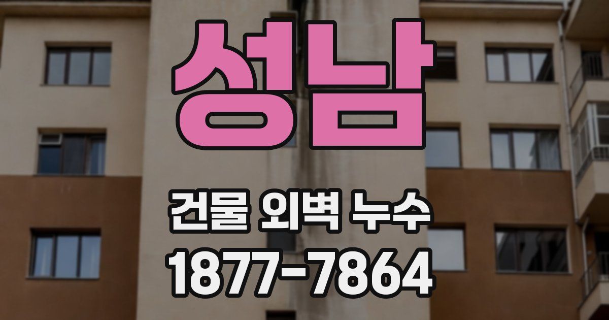 성남 건물 외벽 누수