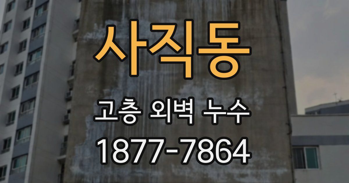 사직동 고층 외벽 누수