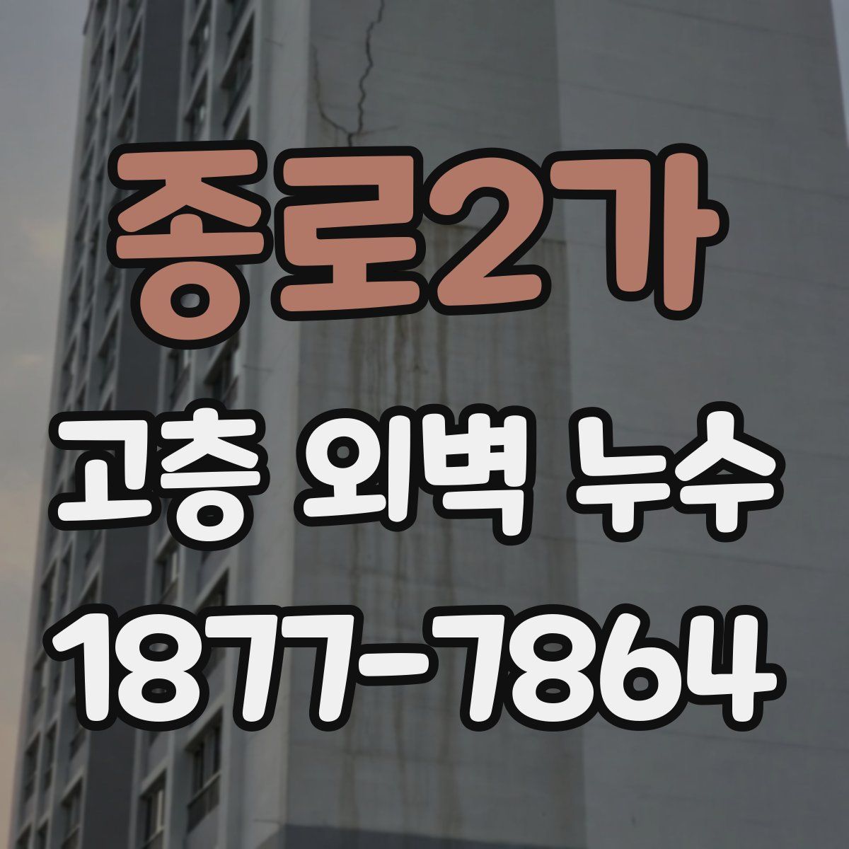 종로2가 고층 외벽 누수