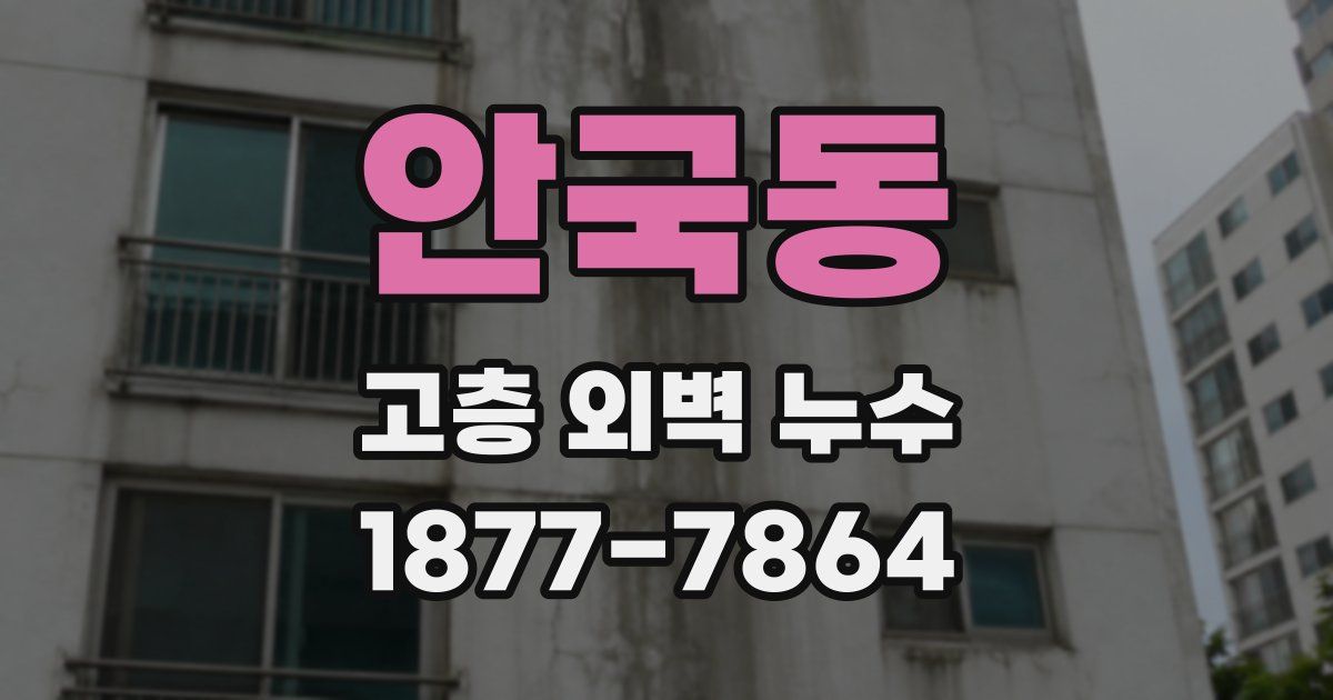 안국동 고층 외벽 누수