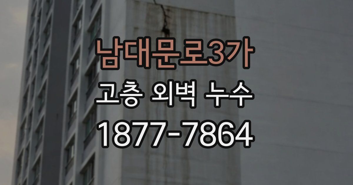남대문로3가 고층 외벽 누수