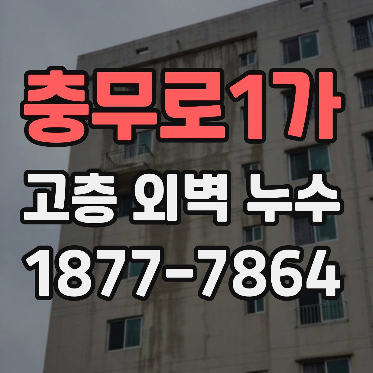 충무로1가 고층 외벽 누수