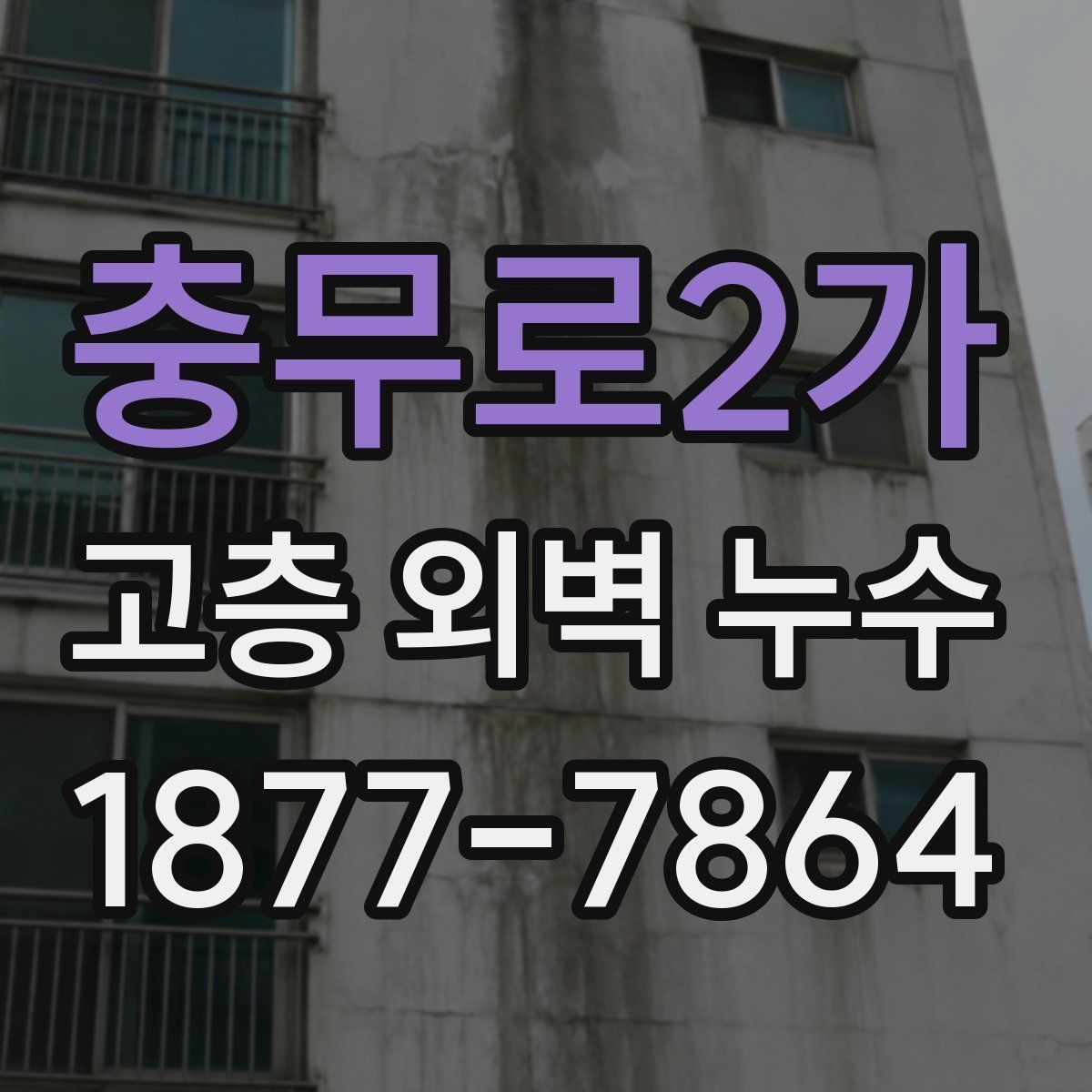충무로2가 고층 외벽 누수 보수 전 비용 산정 방식 살펴보기