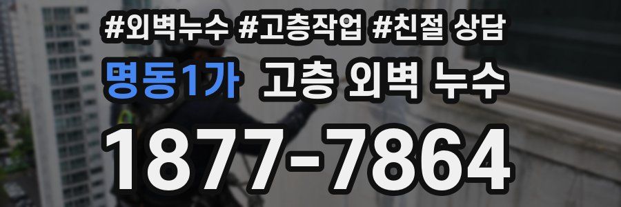 명동1가 고층 외벽 누수