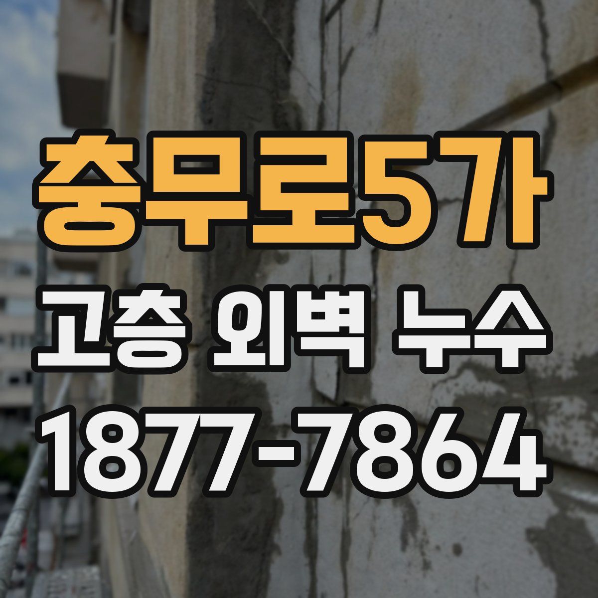 충무로5가 고층 외벽 누수