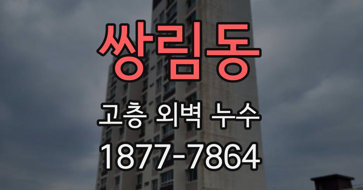 쌍림동 고층 외벽 누수