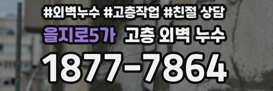 을지로5가 고층 외벽 누수