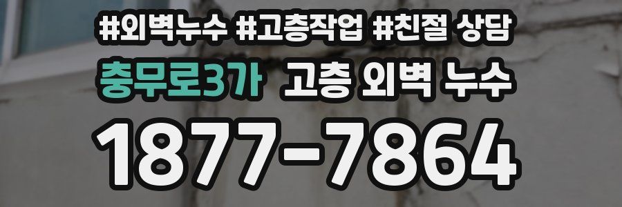 충무로3가 고층 외벽 누수