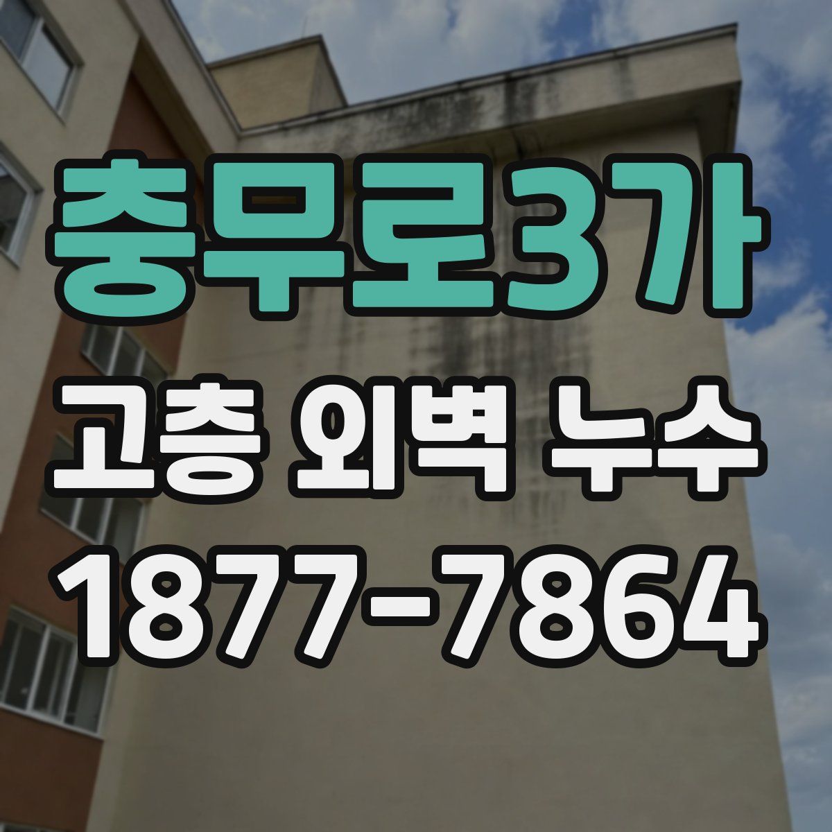 충무로3가 고층 외벽 누수