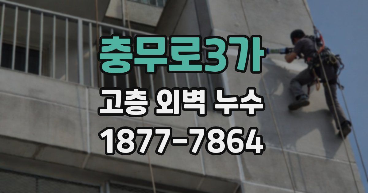 충무로3가 고층 외벽 누수