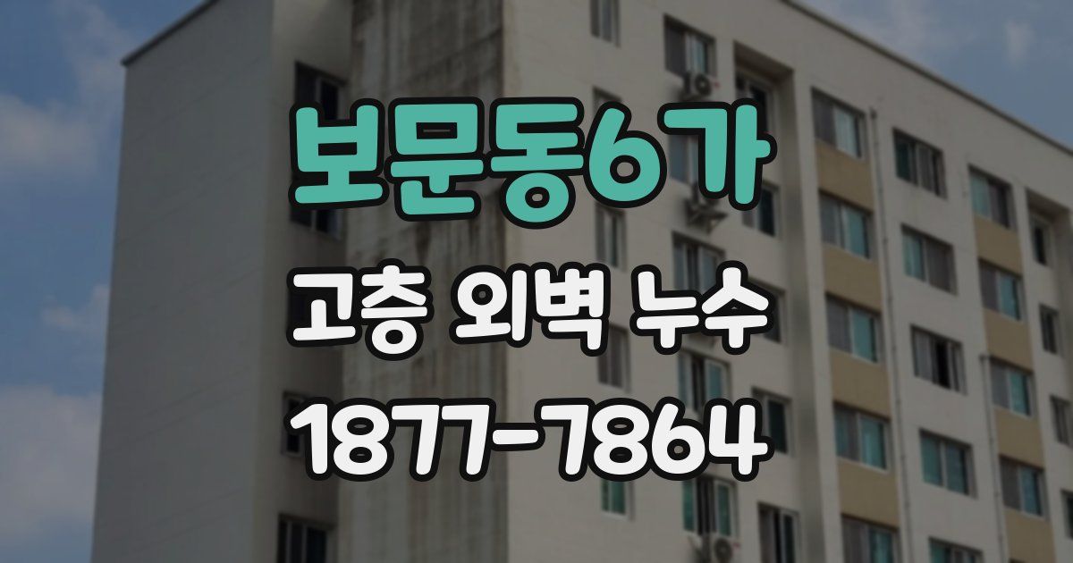 보문동6가 고층 외벽 누수