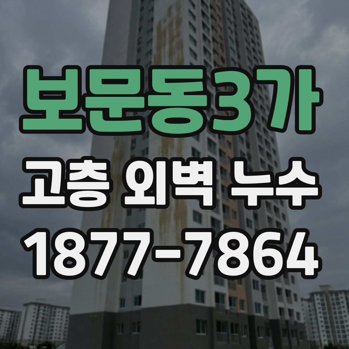보문동3가 고층 외벽 누수