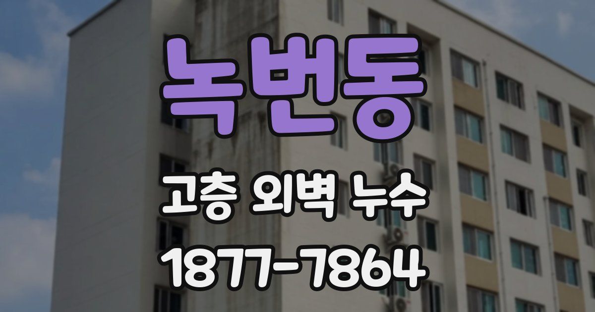 녹번동 고층 외벽 누수