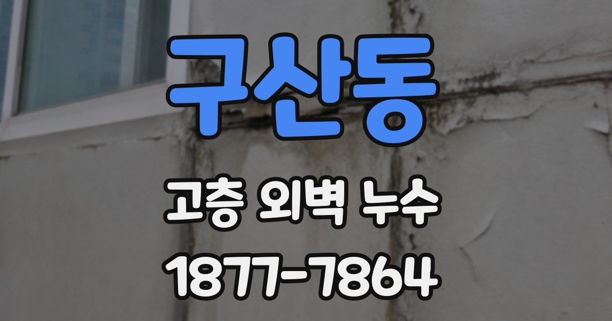 구산동 고층 외벽 누수