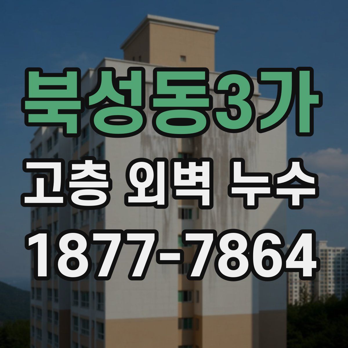 북성동3가 고층 외벽 누수