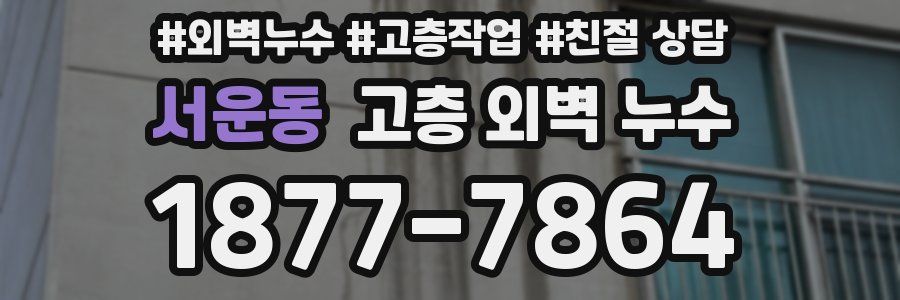 서운동 고층 외벽 누수