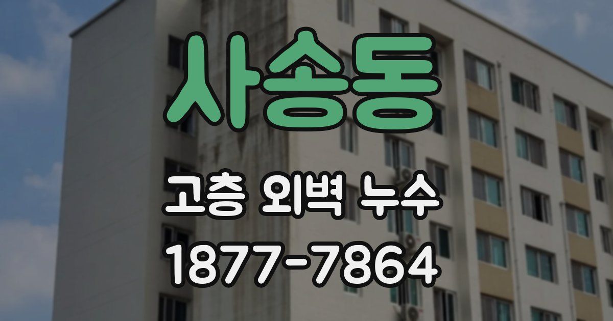 사송동 고층 외벽 누수
