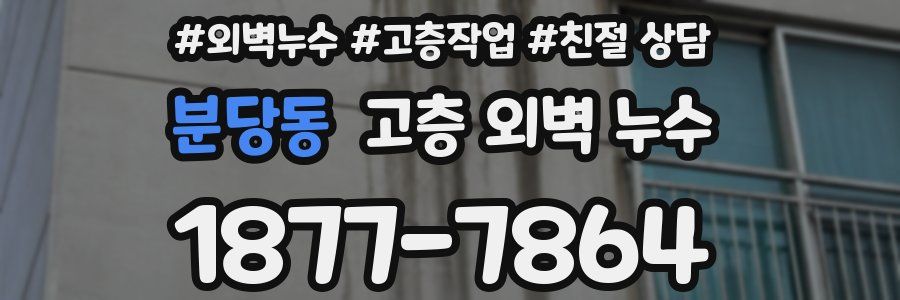 분당동 고층 외벽 누수