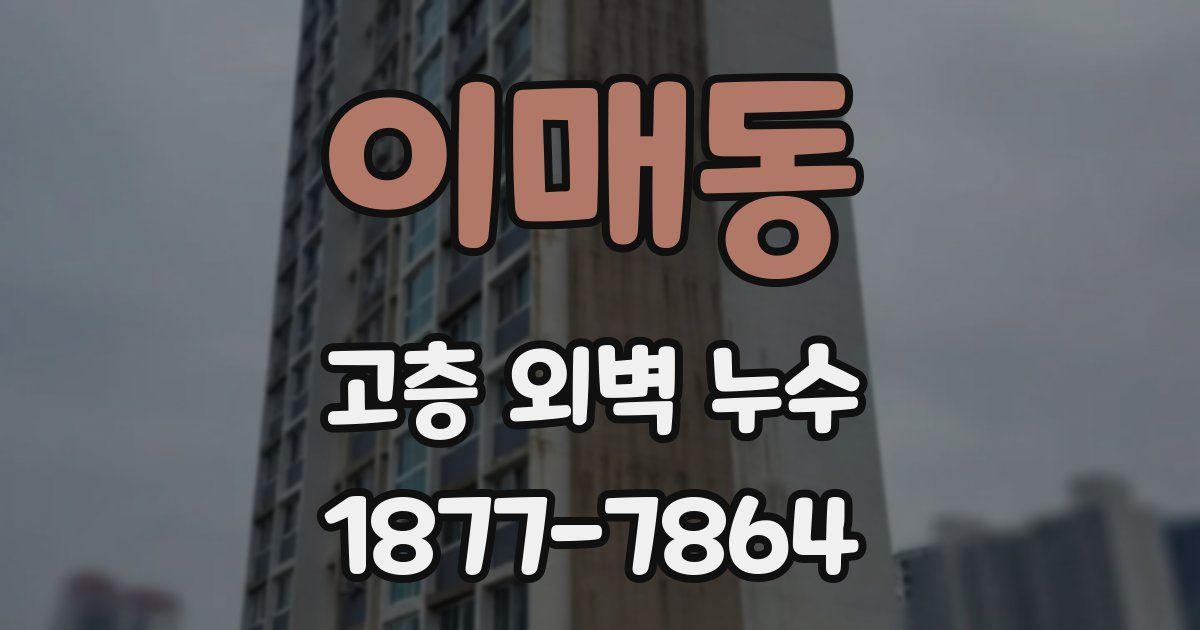 이매동 고층 외벽 누수