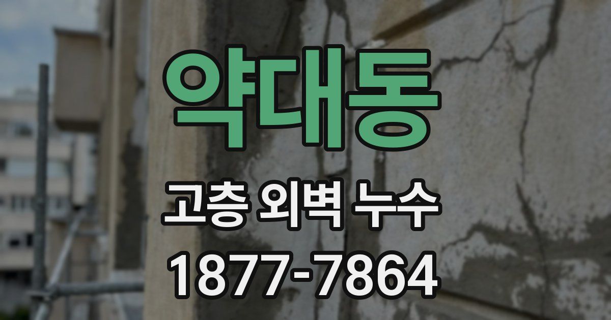 약대동 고층 외벽 누수