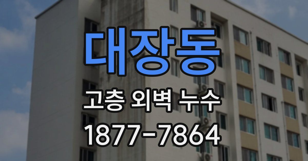 대장동 고층 외벽 누수