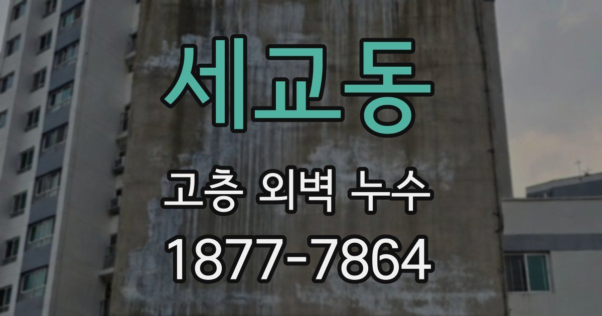 세교동 고층 외벽 누수