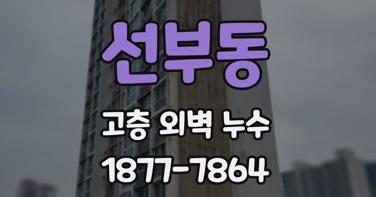 선부동 고층 외벽 누수