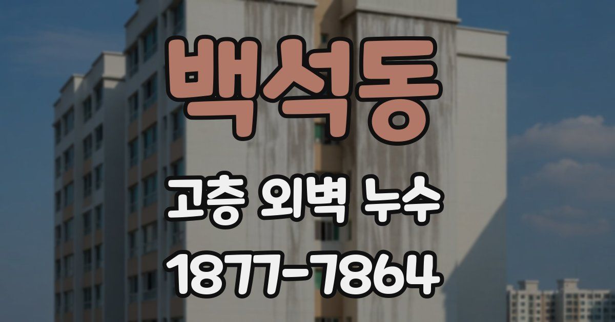백석동 고층 외벽 누수