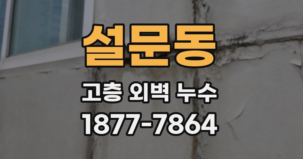설문동 고층 외벽 누수