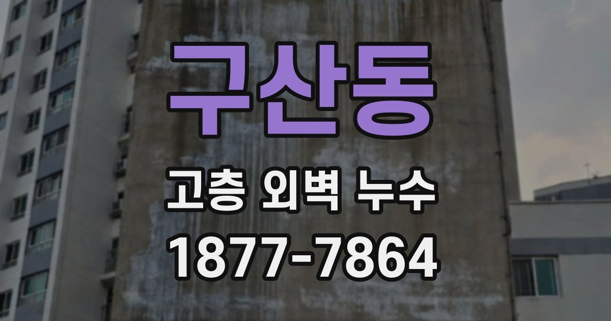 구산동 고층 외벽 누수