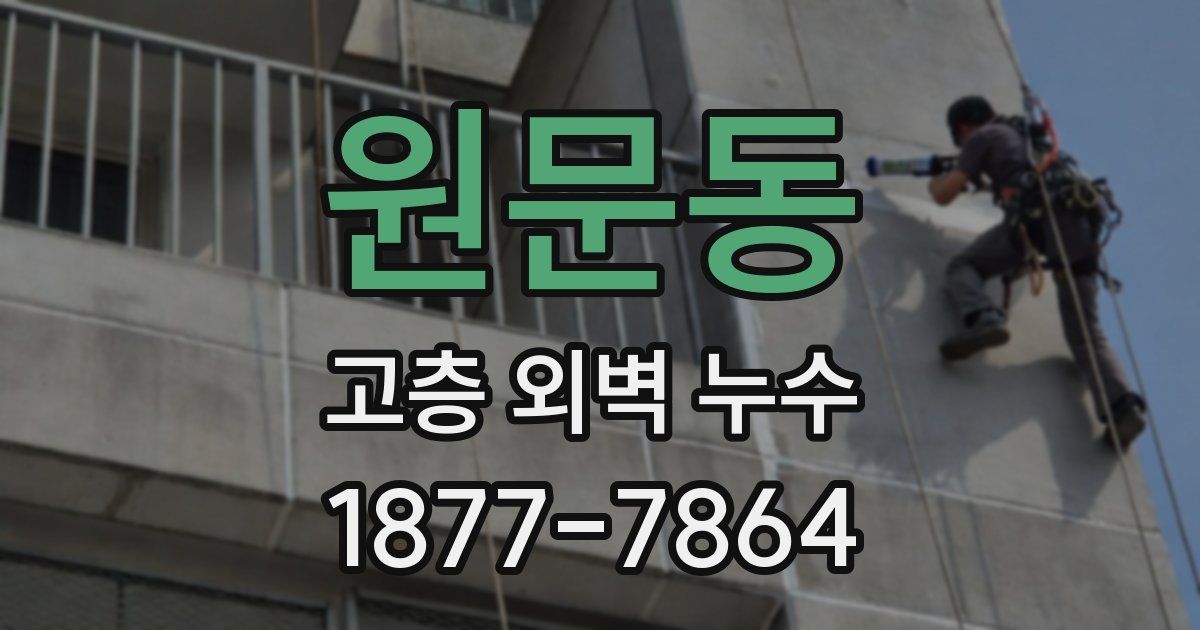 원문동 고층 외벽 누수