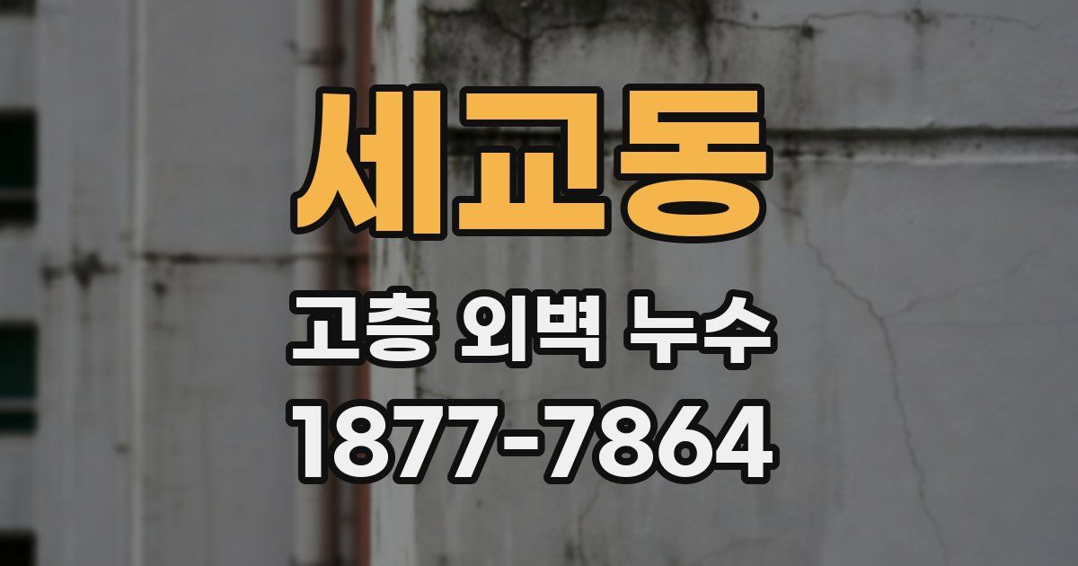 세교동 고층 외벽 누수