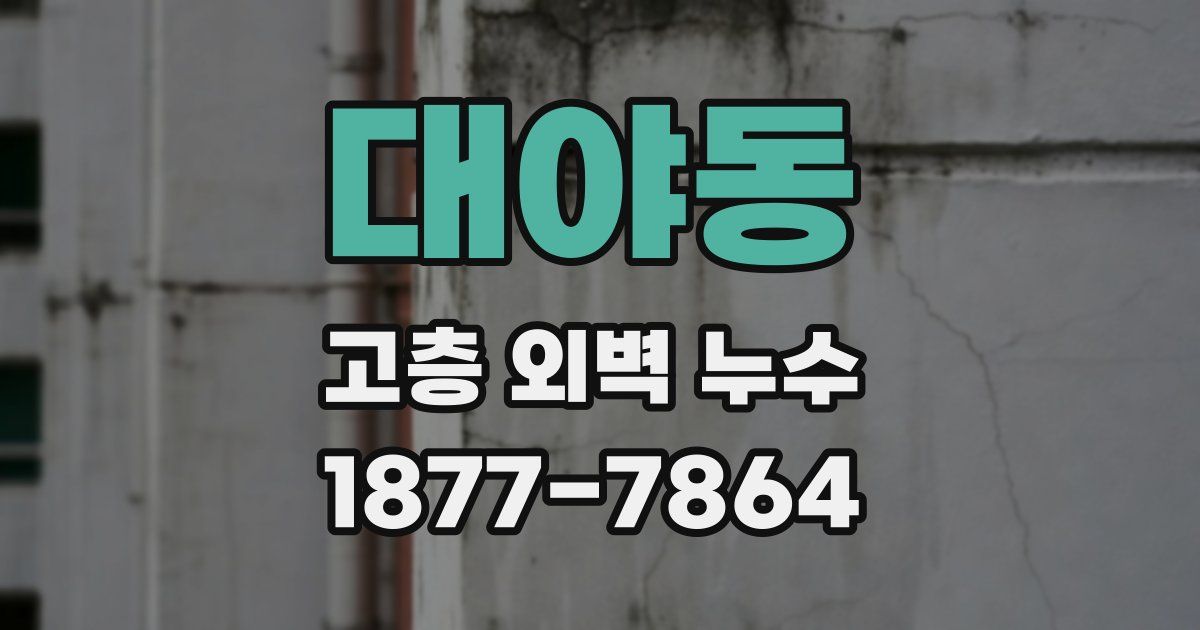 대야동 고층 외벽 누수